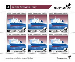 BEEPOST LITHUANIA - 2024 - Regina Seaways Ferry -Perf 6v Sheet-MNH-Private Issue