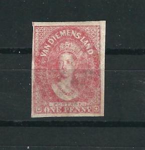 Tasmania 11c SG 29a Dbl Impression Used F/VF 1857 SCV $300.00