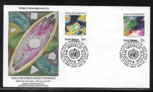 United Nations NY 550-551 25th Weather Watch WFUNA Cachet FDC First Day Cover