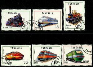 TANZANIA Sc#800-805 1991 Locomotives Part Set Used-CTO