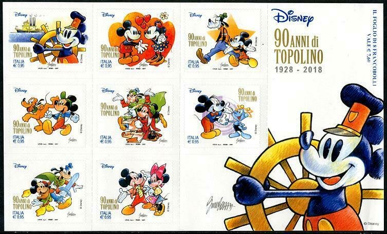 HERRICKSTAMP NEW ISSUES ITALY Disney Mickey Mouse Self-Adhesive S/S