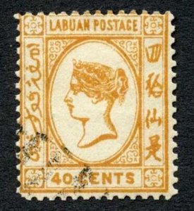 Labuan SG47 40c Ochre No Wmk Cat 45 pounds