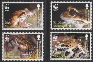 Montserrat #1159a-d MNH set, WWF mountain chicken frog, issued 2006