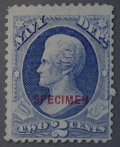 United States #O36S Navy Carmine 'SPECIMEN' Overprint