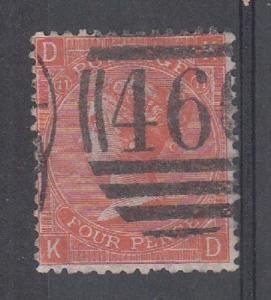 Great Britain Scott 43 Used (plate 11) - Catalog Value $65)