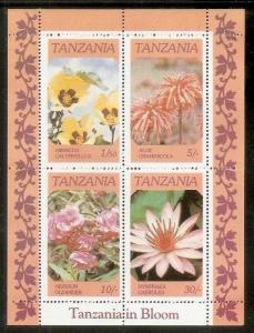 Tanzania 1986 Indegenous Flowers Sc 315-18 Suvenir Sheet MNH ++ 5857