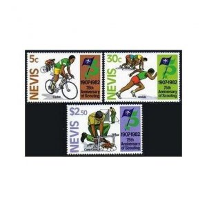 Nevis 156-158,MNH.Michel 77-79. Scouting-75,1982.Cycling,Running,Campfire.