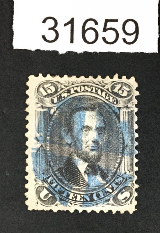 US STAMPS # 77 BLUE CORK CANCEL USED $190 LOT #31659