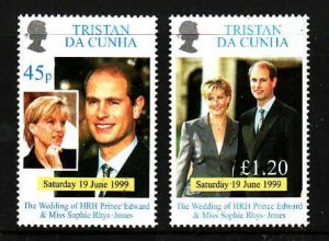 Tristan da Cunha-Sc#636-7-Unused NH set-Royal Wedding-Prince Edward & Sophie-199
