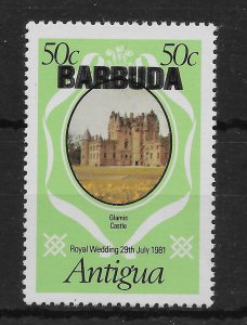 BARBUDA SG573a 1981 ROYAL WEDDING 50c OVPT DOUBLE MNH