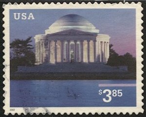 US 2002 Sc 3647  $3.85 Priority Mail - Jefferson Memorial Used VF