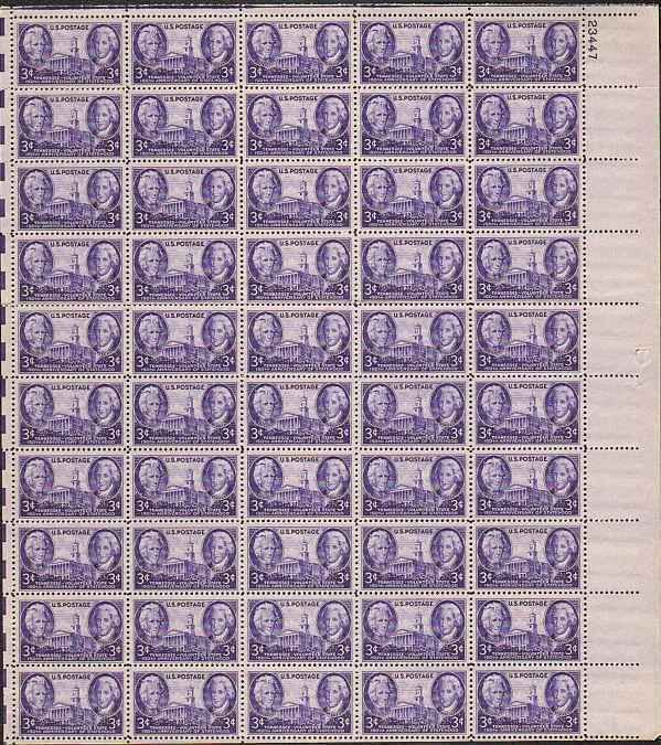 US  #941 TENNESSEE STATEHOOD 150TH ANNIVERSARY  SHEET OF 50