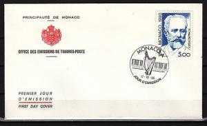 Monaco, Scott cat. 1742. Composer Tchaikovsky issue. First day cover. ^