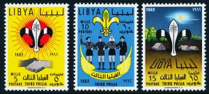 LIBYA SC#222-224 3rd Scout Meeting (1962) MNH