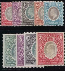 British Central Africa 1903-1904 SC 60-68 MLH Set SCV$ 771.25 