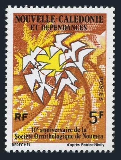 New Caledonia 411,MNH.Michel 570. Ornithological Society,10th Ann.1975.Birds.