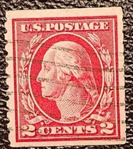 US Scott #453; 2c Washington; used from 1914; F/VF centering.