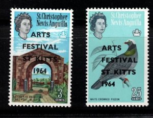 ST CHRISTOPHER, NEVIS & ANGUILLA  Scott # 161-2 Used - QEII & Arts Festival