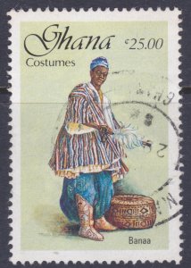 Ghana, 1988,  Banaa Tribal Costumes, 25.00c, used*