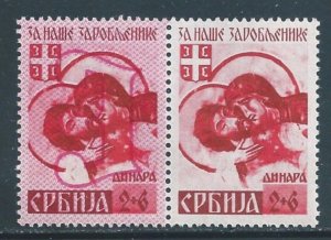 Serbia #2NB9a,c NH 2d+6d Christ & Virgin Mary - Pair