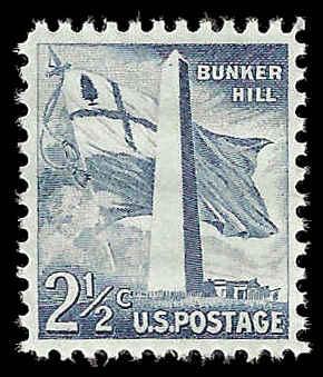 # 1034 MINT NEVER HINGED BUNKER HILL MONUMENT     VF+