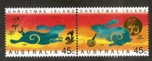 CHRISTMAS ISLAND 417a MH SCV $2.75 BIN $1.10 YEAR OF THE RABBIT