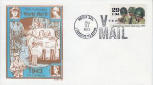 1993 World War II V-Mail (Scott 2765e) Gamm UO FDC