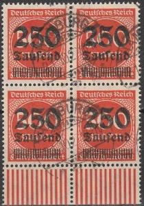 Germany #260  F-VF Block Of 4 Used CV $76.00  (A15155)