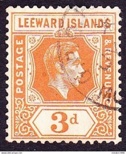 LEEWARD ISLANDS 1938 KGVI 3d Orange SG107 FU