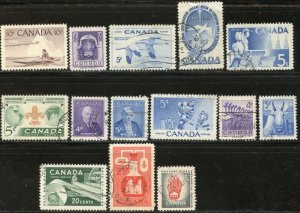 CANADA Sc#351-364 1955-56 Postage Complete Used