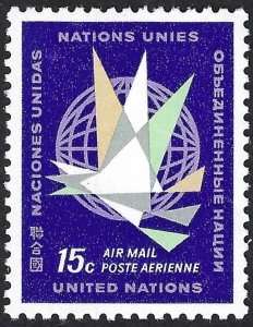 United Nations #C11 15¢ Airmail (1964). MNH