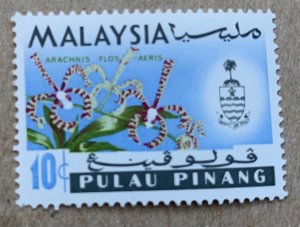 Penang 1970 10c Orchid watermark s/w, MNH. Scott 71a, CV $7.25. SG 74