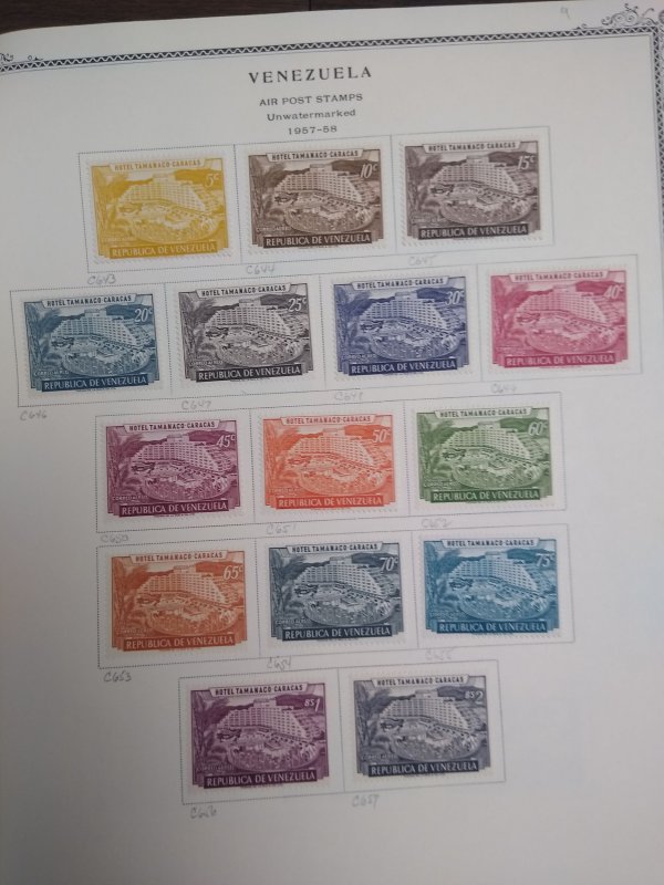 collection on pages Venezuela airmail 1952-59 PS: CV $177