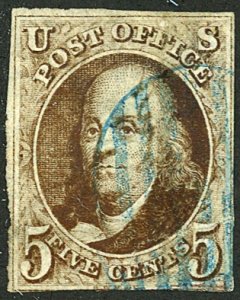 U.S. #1 USED BLUE CANCEL