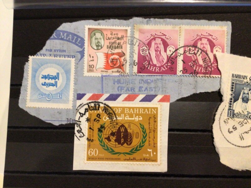 Bahrain  used stamps on paper A10087