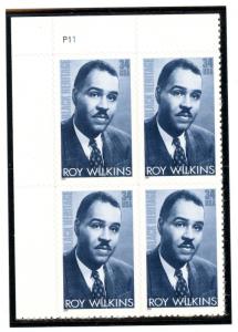 US  3501  Roy Wilkins 34c -Plate Block of 4 - MNH - 2001 - P11 UL