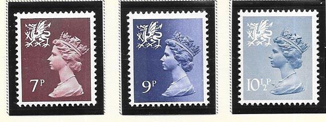 Great Britain-Wales & Monmouthshire # WMMH8,12,14 (MNH) $1.05