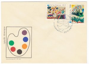 Poland 1971 FDC Stamps Scott 1809-1816 Children's Drawings 25 Years of UNICEF