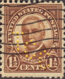 US Used 1.5 cent Scott# 684 Perfinned Harding Fine