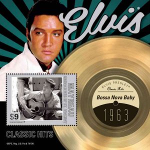 St Vincent - Elvis Presley, Bossa Nova Baby,  Stamp S/S - SGR1207