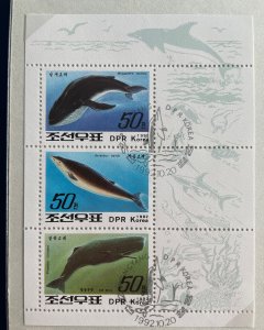 Korea DPR 1992 : Whales Marine Life - Very Fine Souvenir Sheet