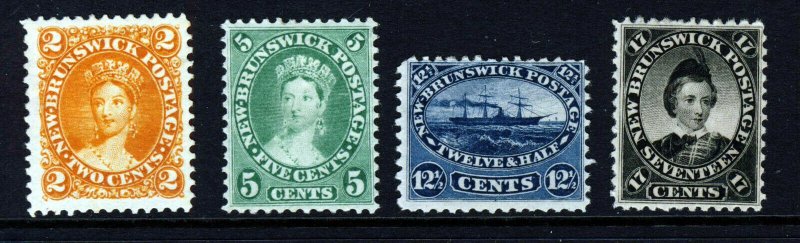 NEW BRUNSWICK CANADA Queen Victoria 1860-63 Part Set to 17c. Black SG 10-19 MINT