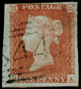 SG9, 1d pale red-brown PLATE 68, USED. Cat £45. 
