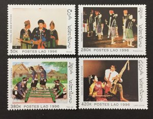 Laos 1996 #1250-3, Musical Instruments, MNH.