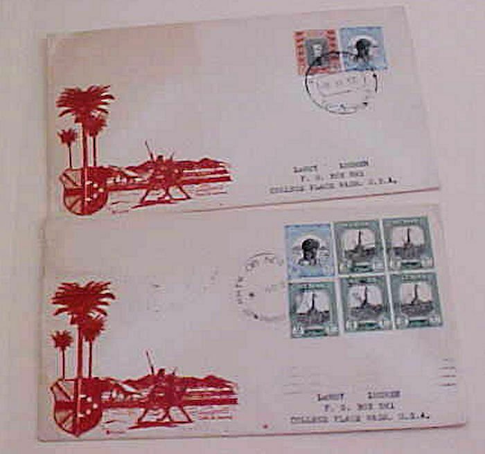 SUDAN CAMEL MAIL 1952 KHTM OB NO2 BACKSTAMP PORTSAID HALIM KHARTOUM TO USA