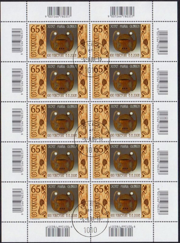 Austria 2008 Architect Josef Maria Olbrich Mi.2757 Sheet Used