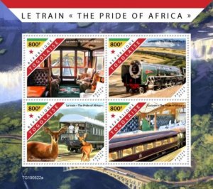 Togo - 2019 Pride of Africa Train - 4 Stamp Sheet - TG190522a