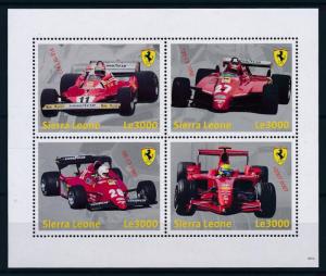 [95381] Sierra Leone 2009 Classic Cars Ferrari Formula 1 Sheet MNH