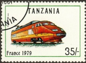 Tanzania 803 - Cto - 35sh Locomotive / France 1979 (1991) (cv $0.60)