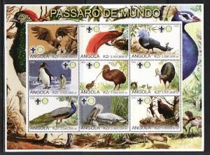 Angola, 2000 Cinderella issue. Birds sheet of 9.  